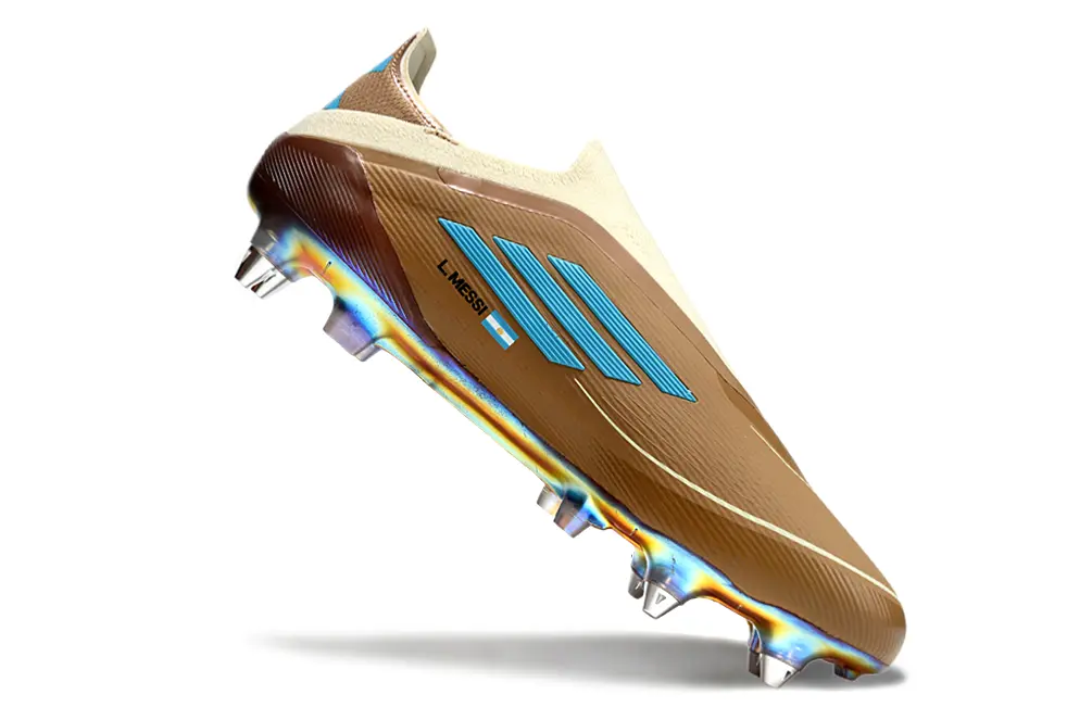 F50 Elite Laceless x Messi Doré/Blanc/Bleu (SG) Bonplancrampons