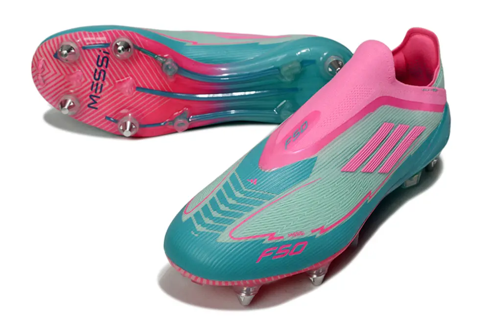 F50 Elite Laceless x Messi Rose/Bleu (SG) Bonplancrampons