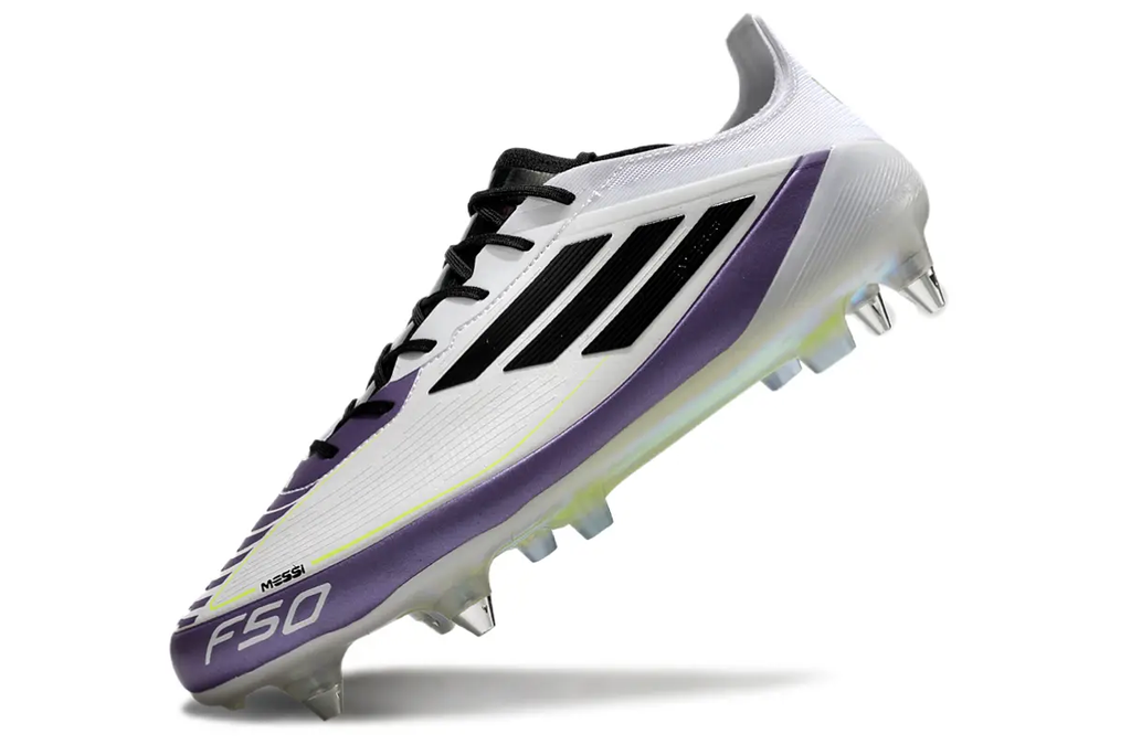 F50 Elite Messi Blanc/Violet/Noir (SG) Bonplancrampons