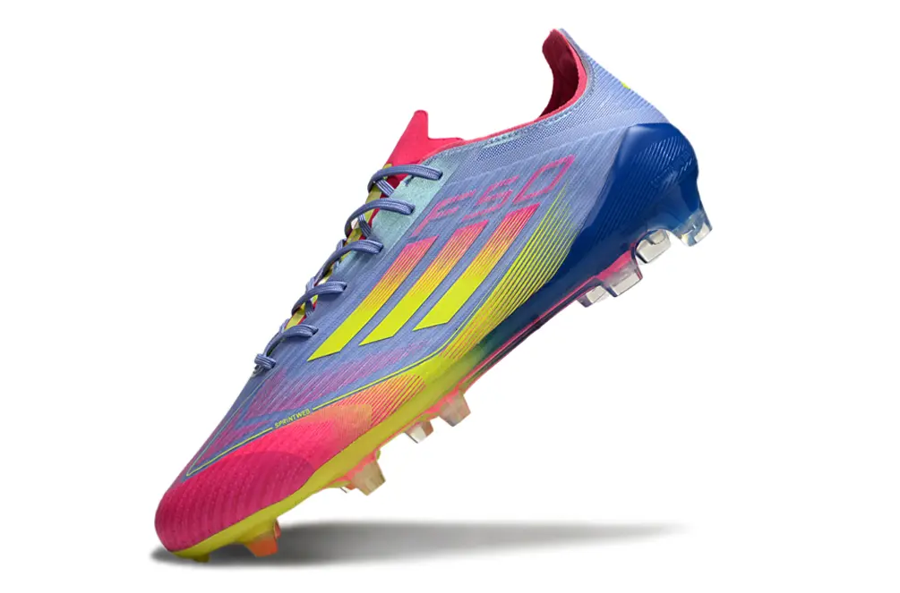 F50 Elite Rose/Bleu/Jaune (FG) Bonplancrampons