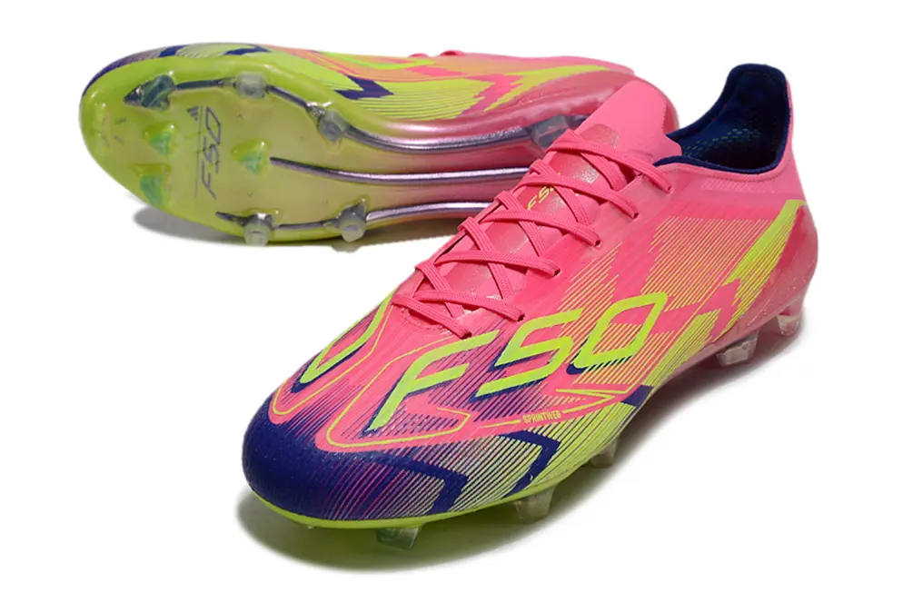 F50 Elite Rose/Bleu/Jaune (FG) Bonplancrampons