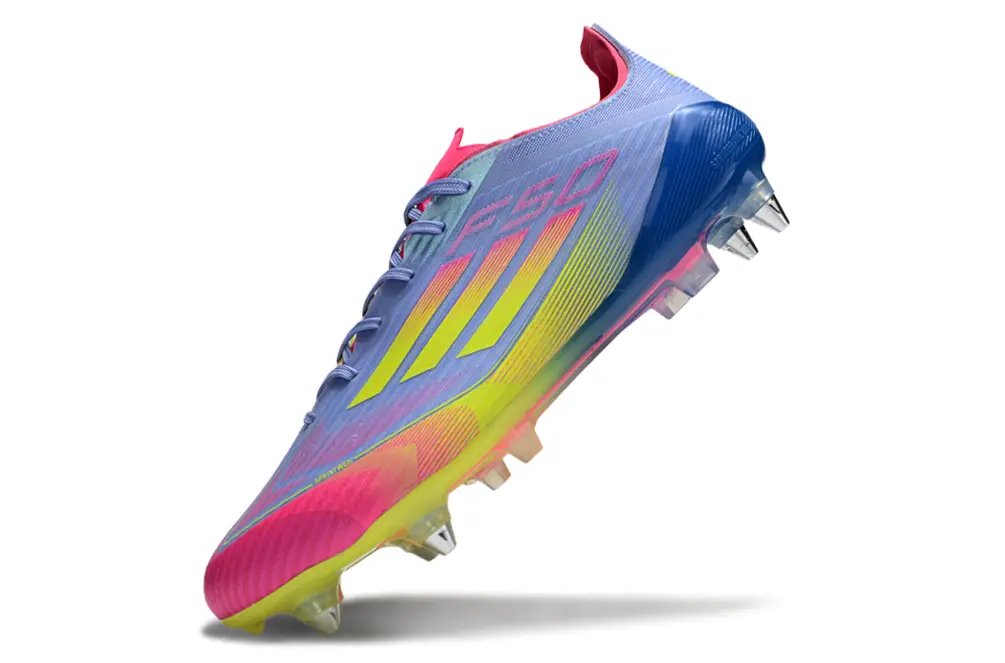 F50 Elite Rose/Bleu/Jaune (SG) Bonplancrampons