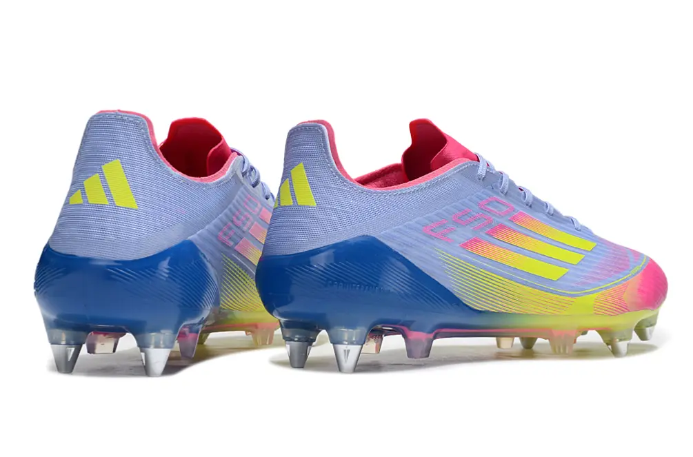 F50 Elite Rose/Bleu/Jaune (SG) Bonplancrampons