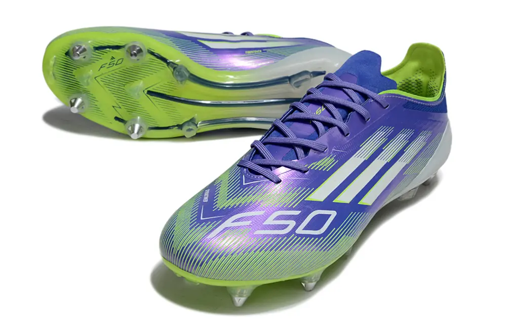 F50 Elite Violet/Vert/Blanc (SG) Bonplancrampons