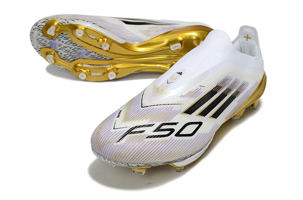 F50+ Elite Laceless Blanc/Doré/Noir (FG) Bonplancrampons