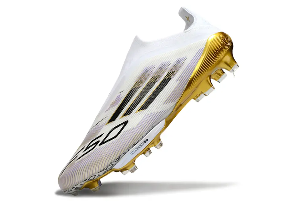 F50+ Elite Laceless Blanc/Doré/Noir (FG) Bonplancrampons