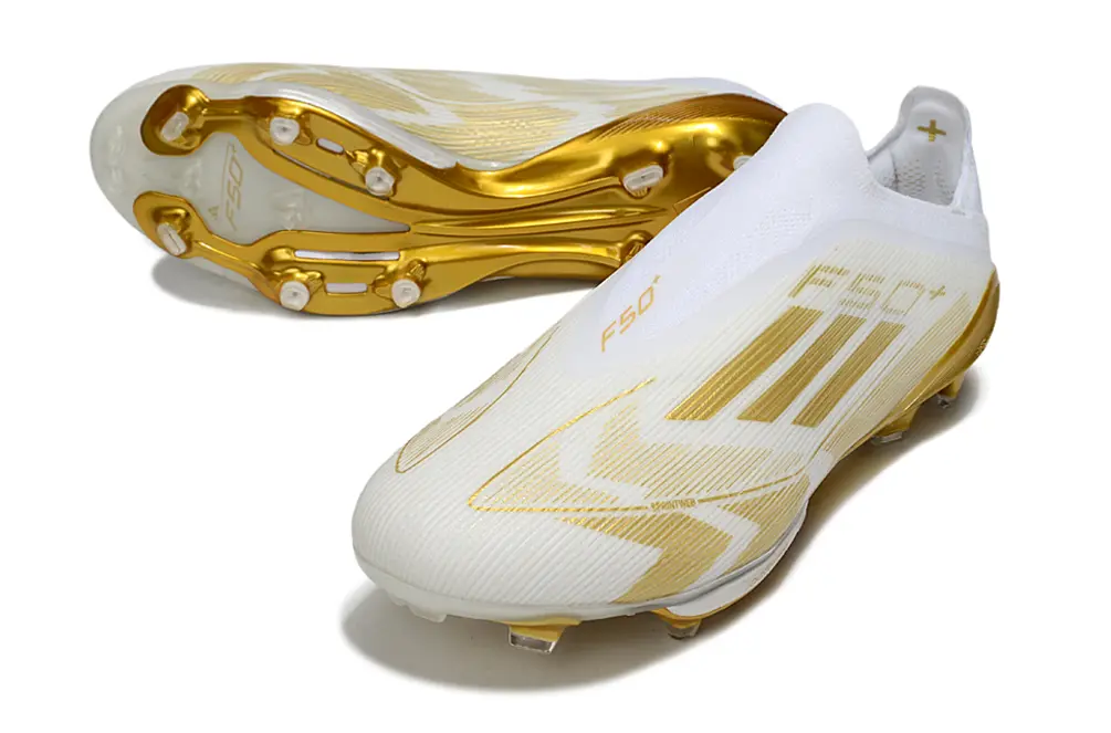 F50+ Elite Laceless Blanc/Doré (FG) Bonplancrampons
