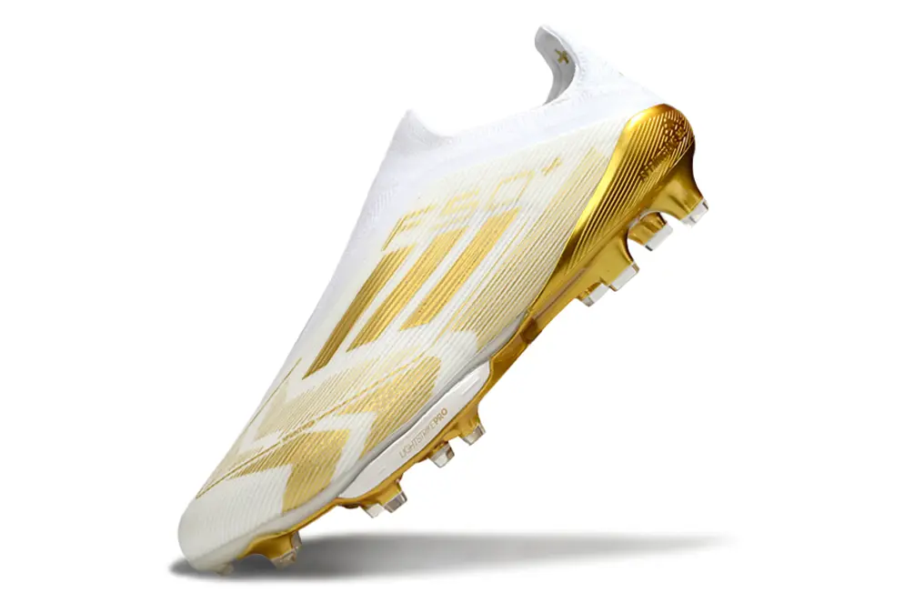 F50+ Elite Laceless Blanc/Doré (FG) Bonplancrampons
