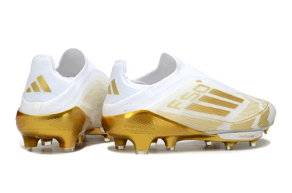 F50+ Elite Laceless Blanc/Doré (FG) Bonplancrampons