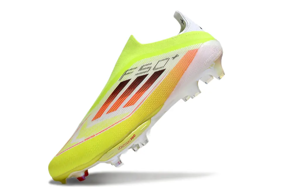 F50+ Elite Laceless Blanc/Jaune/Rouge (FG) Bonplancrampons