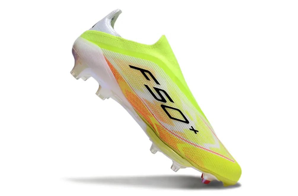 F50+ Elite Laceless Blanc/Jaune/Rouge (FG) Bonplancrampons