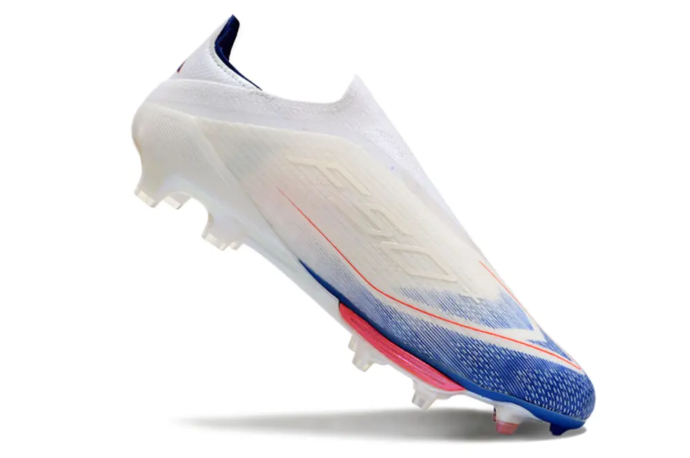 F50+ Elite Laceless Blanc/Rouge/Bleu (FG) Bonplancrampons