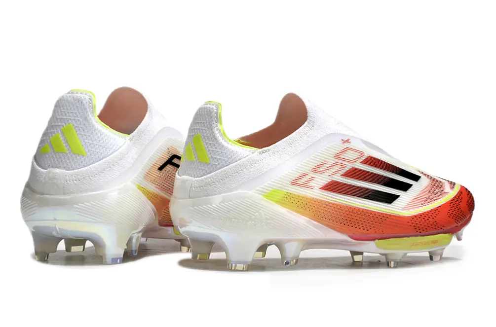 F50+ Elite Laceless Blanc/Rouge/Jaune (FG) Bonplancrampons