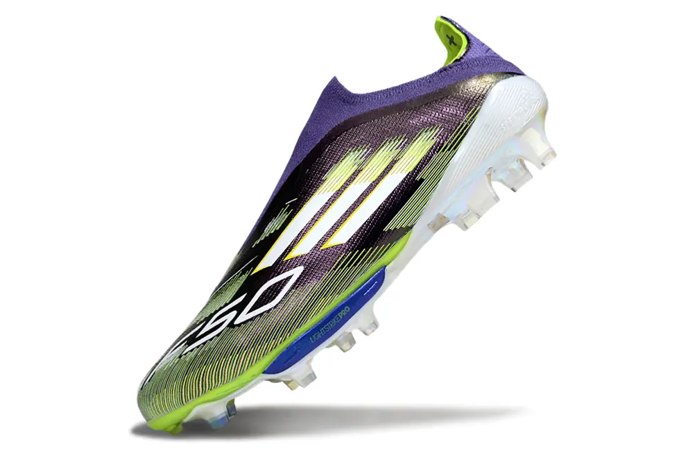 F50+ Elite Laceless Blanc/Violet/Vert (FG) Bonplancrampons