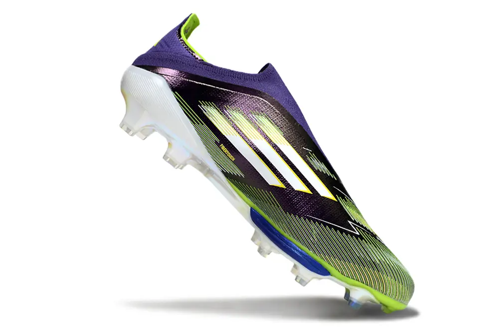 F50+ Elite Laceless Blanc/Violet/Vert (FG) Bonplancrampons