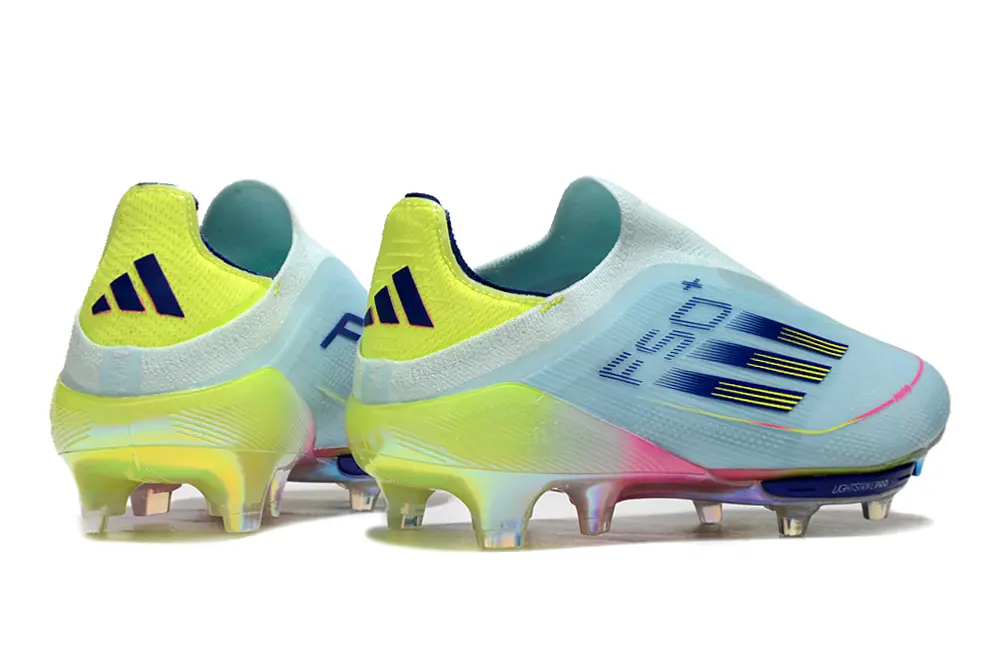 F50+ Elite Laceless Bleu Claire/Rose/Jaune (FG) Bonplancrampons