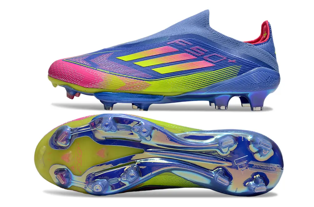 F50+ Elite Laceless Bleu/Rose/Jaune (FG) Bonplancrampons