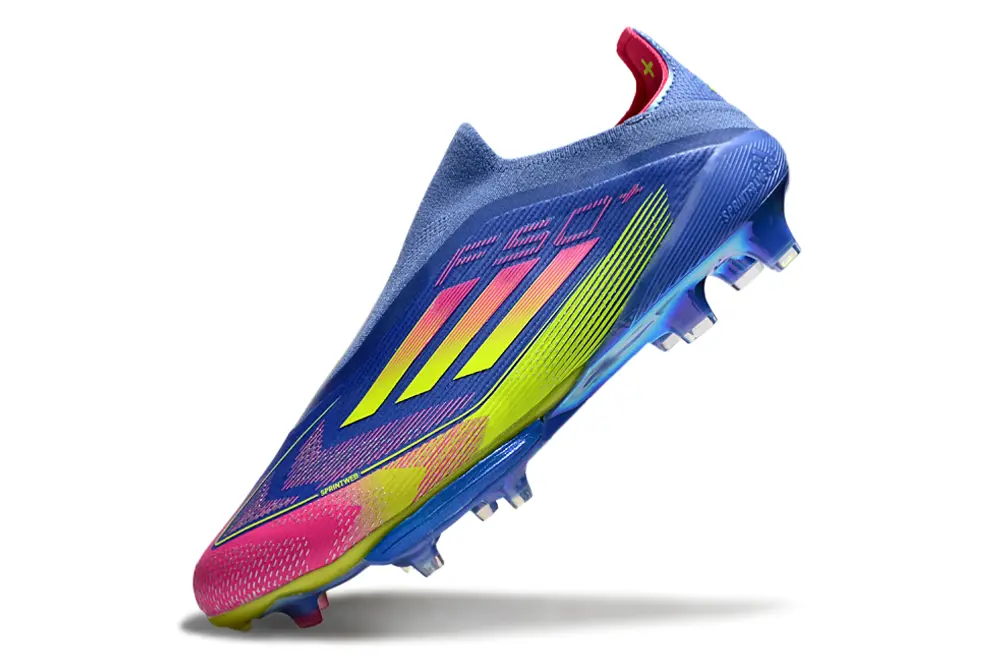 F50+ Elite Laceless Bleu/Rose/Jaune (FG) Bonplancrampons
