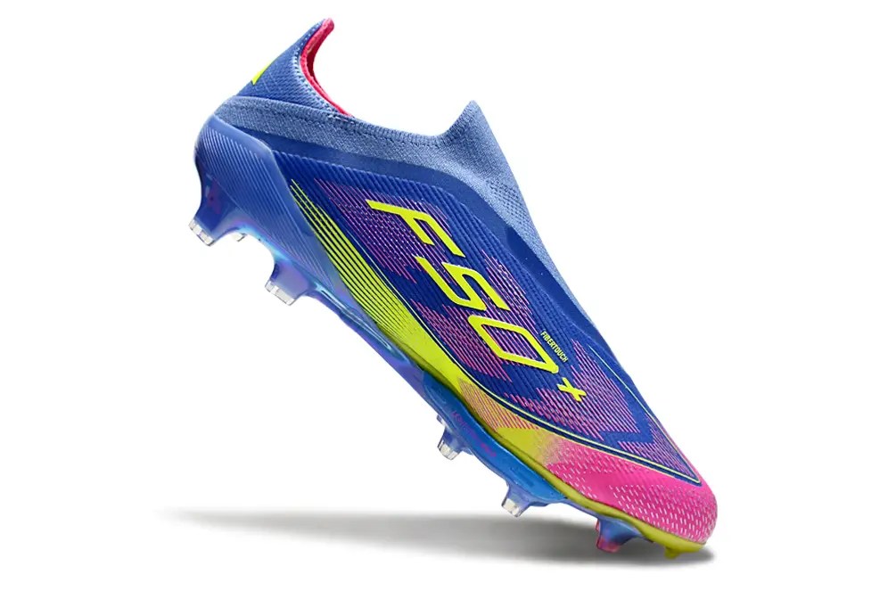 F50+ Elite Laceless Bleu/Rose/Jaune (FG) Bonplancrampons