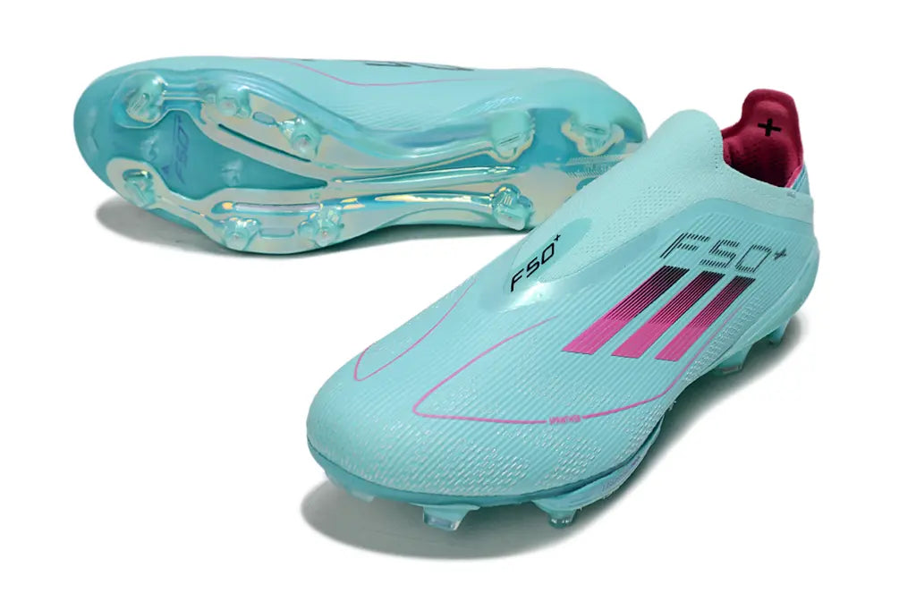 F50+ Elite Laceless Bleu/Rose/Noir (FG) Bonplancrampons
