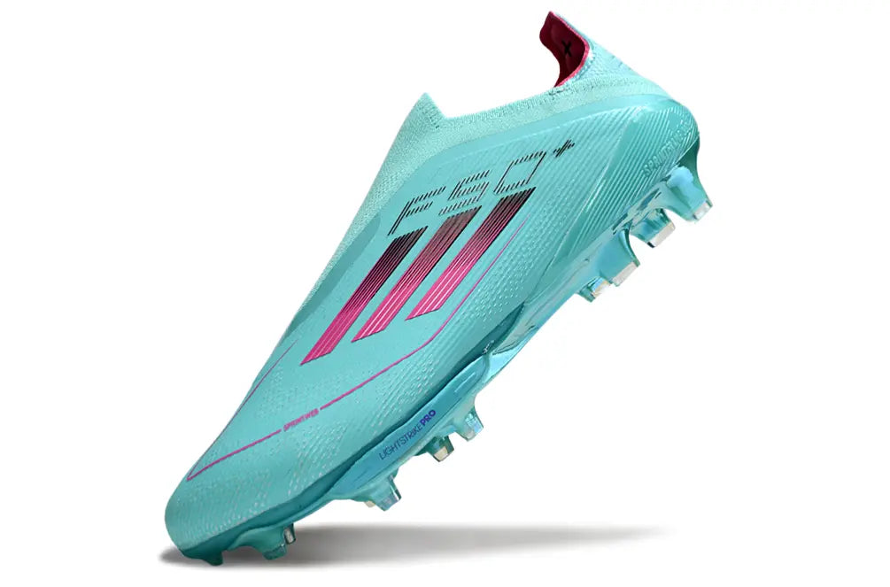 F50+ Elite Laceless Bleu/Rose/Noir (FG) Bonplancrampons
