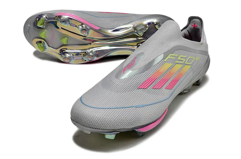 F50+ Elite Laceless Gris/Rose/Jaune (FG) Bonplancrampons