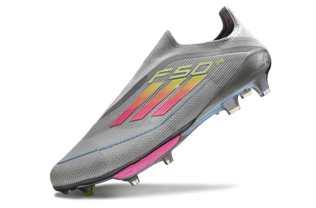 F50+ Elite Laceless Gris/Rose/Jaune (FG) Bonplancrampons