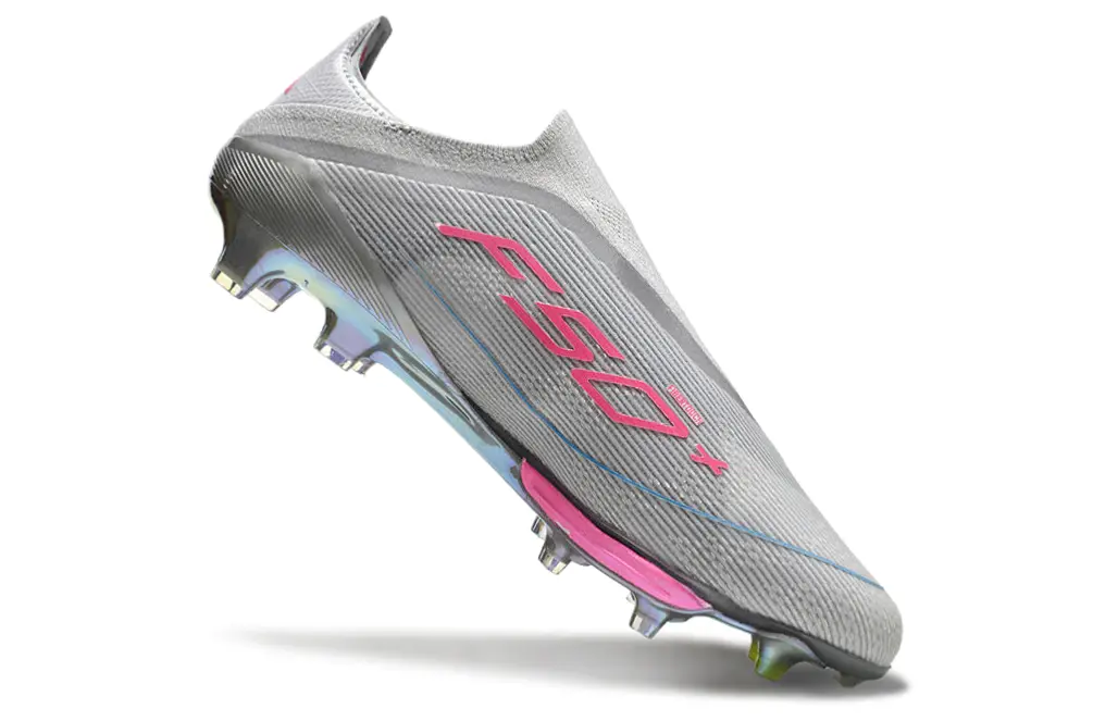 F50+ Elite Laceless Gris/Rose/Jaune (FG) Bonplancrampons