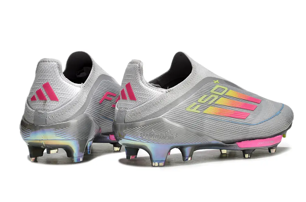 F50+ Elite Laceless Gris/Rose/Jaune (FG) Bonplancrampons