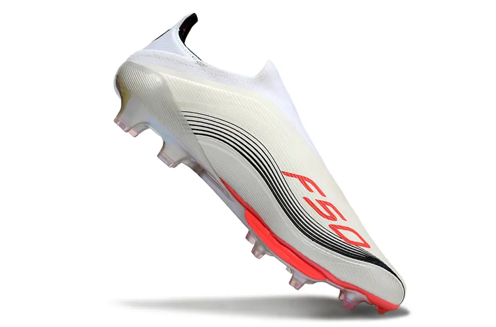 F50+ Elite Laceless Messi Blanc/Rouge (FG) Bonplancrampons