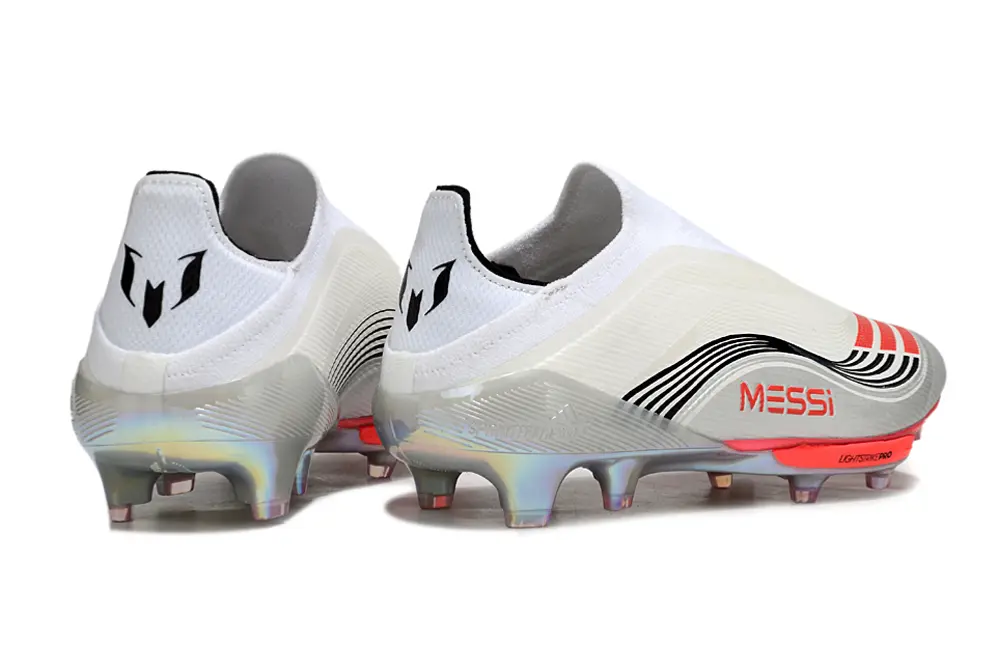 F50+ Elite Laceless Messi Blanc/Rouge (FG) Bonplancrampons