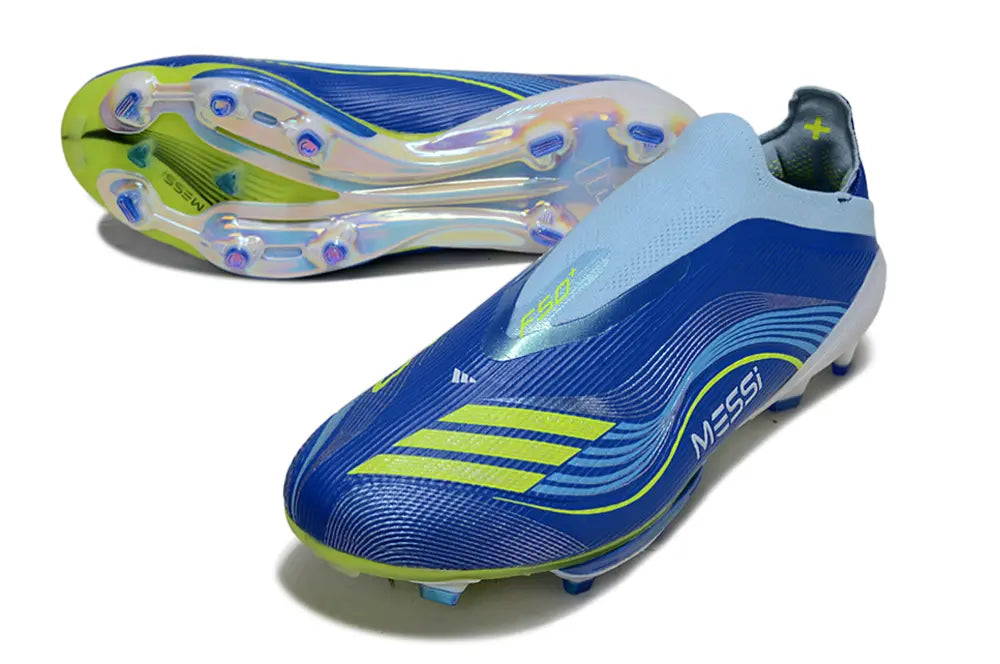 F50+ Elite Laceless Messi Bleu/Jaune/Blanc (FG) Bonplancrampons