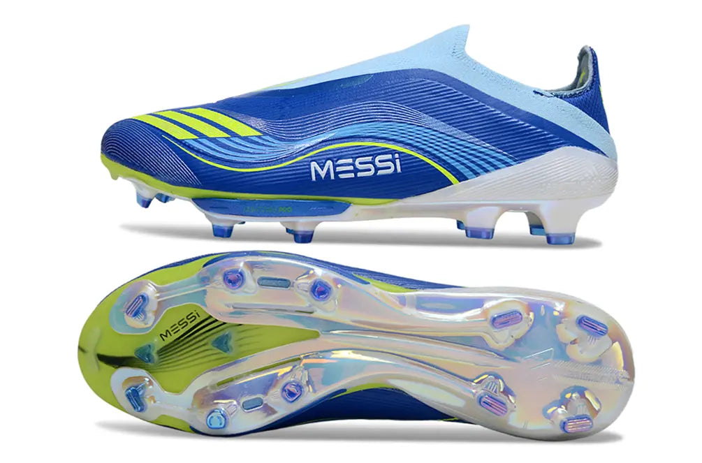 F50+ Elite Laceless Messi Bleu/Jaune/Blanc (FG) Bonplancrampons