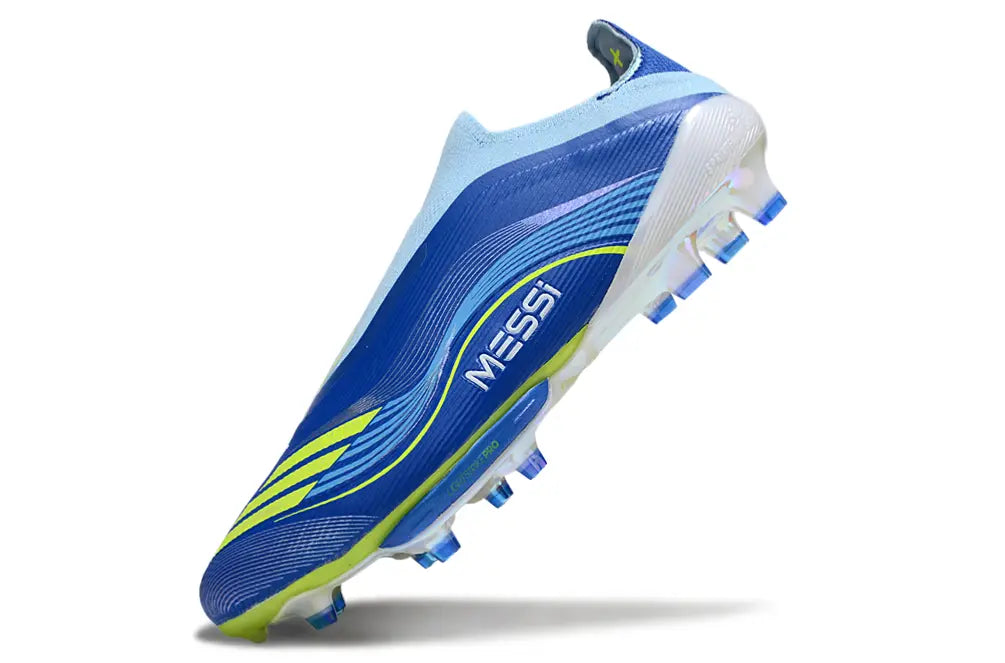 F50+ Elite Laceless Messi Bleu/Jaune/Blanc (FG) Bonplancrampons
