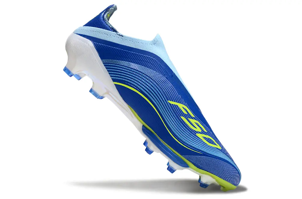 F50+ Elite Laceless Messi Bleu/Jaune/Blanc (FG) Bonplancrampons