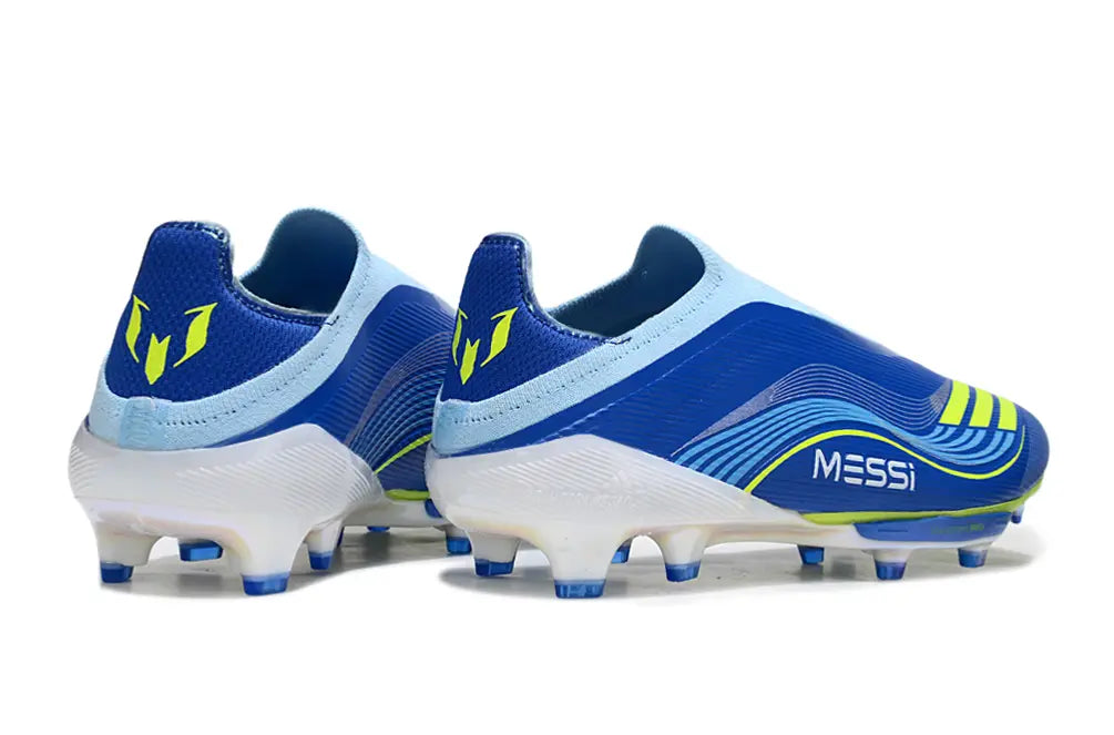 F50+ Elite Laceless Messi Bleu/Jaune/Blanc (FG) Bonplancrampons