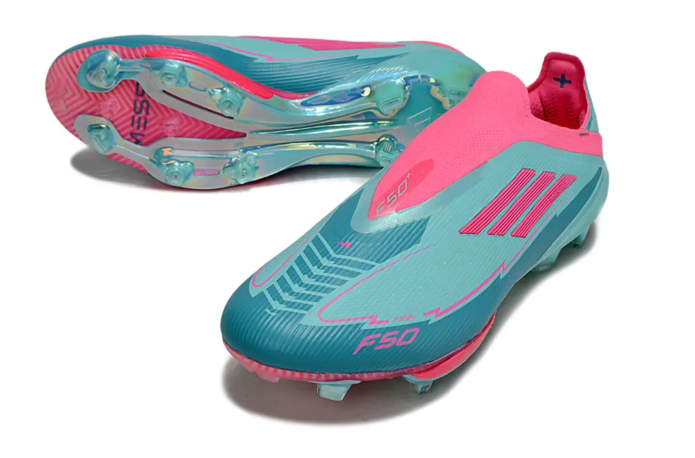 F50+ Elite Laceless Messi Bleu/Rose (FG) Bonplancrampons