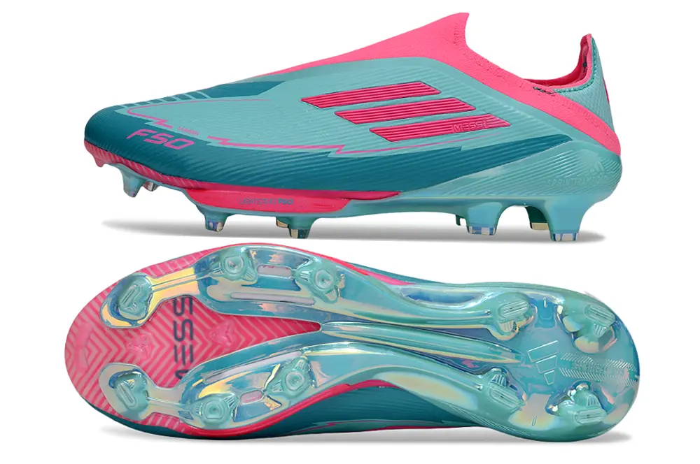 F50+ Elite Laceless Messi Bleu/Rose (FG) Bonplancrampons