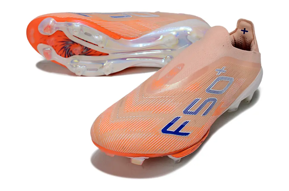 F50+ Elite Laceless Orange Clair/Bleu (FG) Bonplancrampons