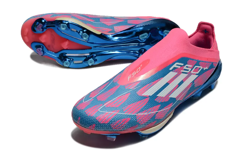 F50+ Elite Laceless Rose/Bleu (FG) Bonplancrampons