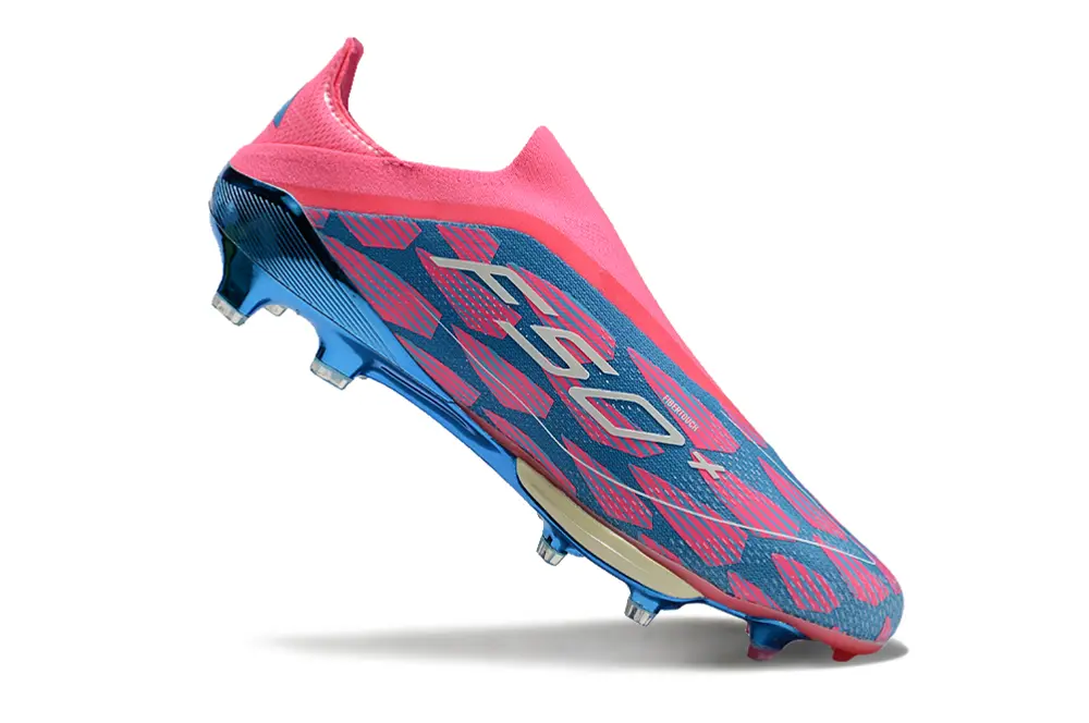 F50+ Elite Laceless Rose/Bleu (FG) Bonplancrampons