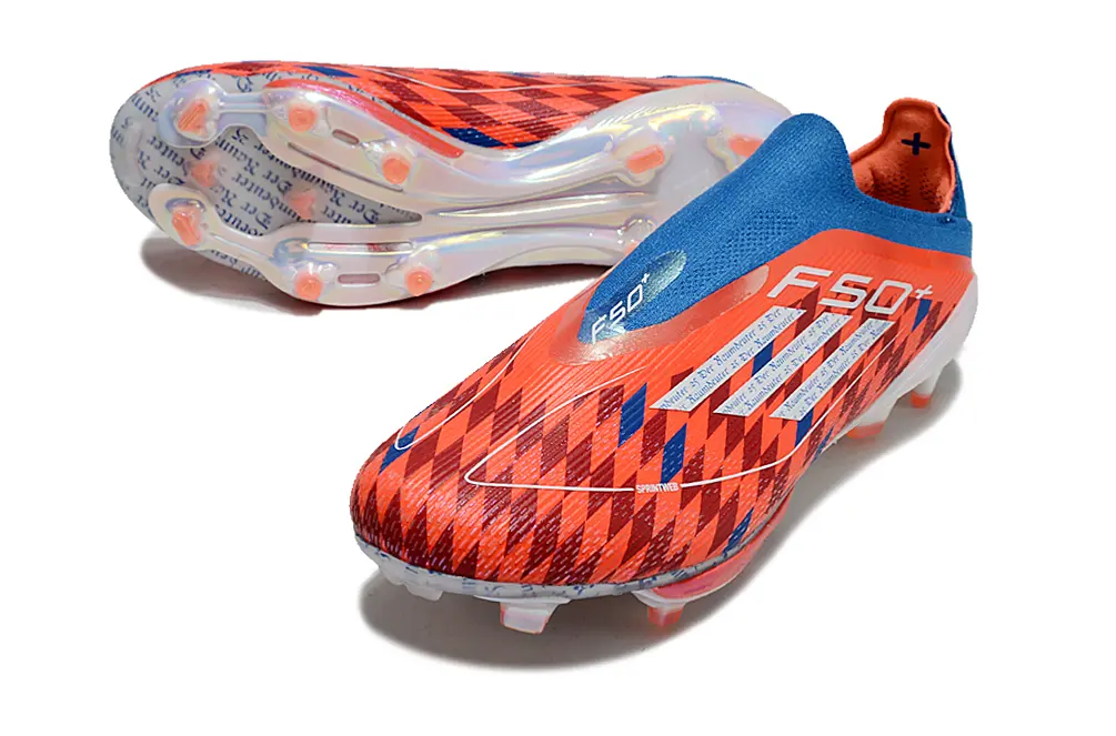 F50+ Elite Laceless Rouge/Bleu (FG) Bonplancrampons