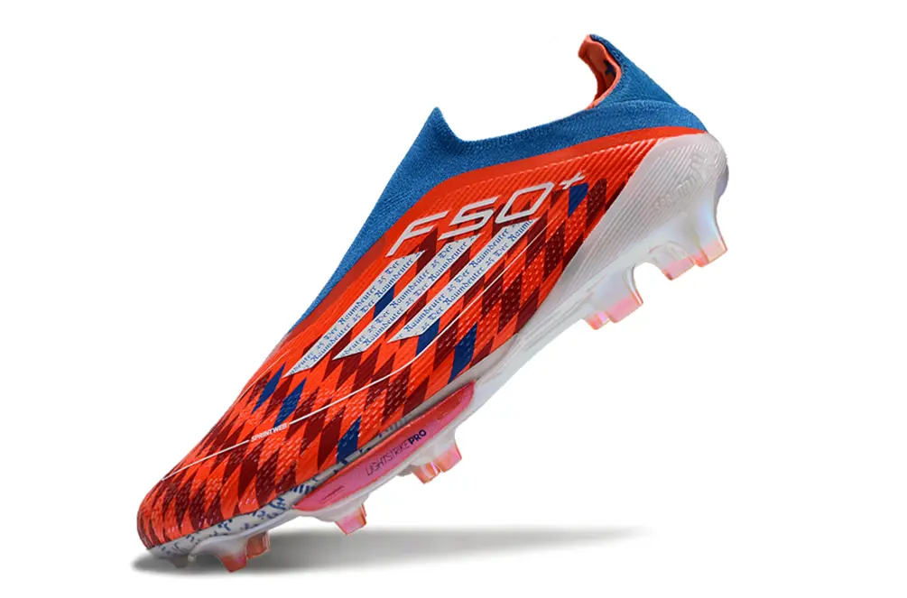 F50+ Elite Laceless Rouge/Bleu (FG) Bonplancrampons
