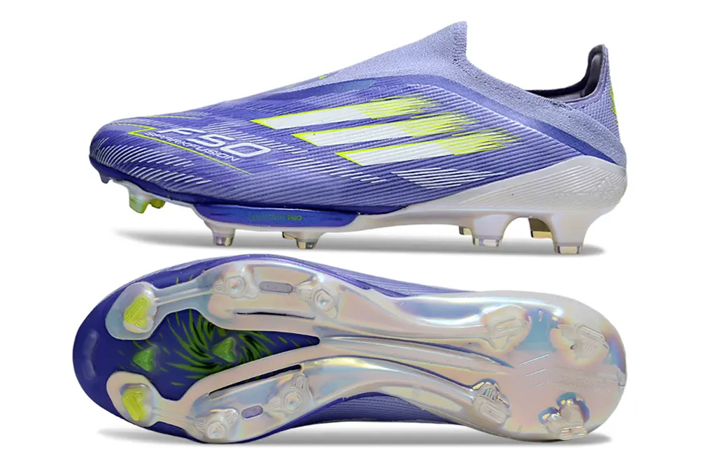 F50+ Elite Laceless Violet/Jaune (FG) Bonplancrampons