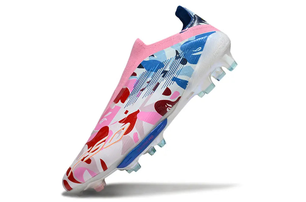 F50+ Elite Laceless x BAPE Bleu/Blanc/Rose (FG) Bonplancrampons