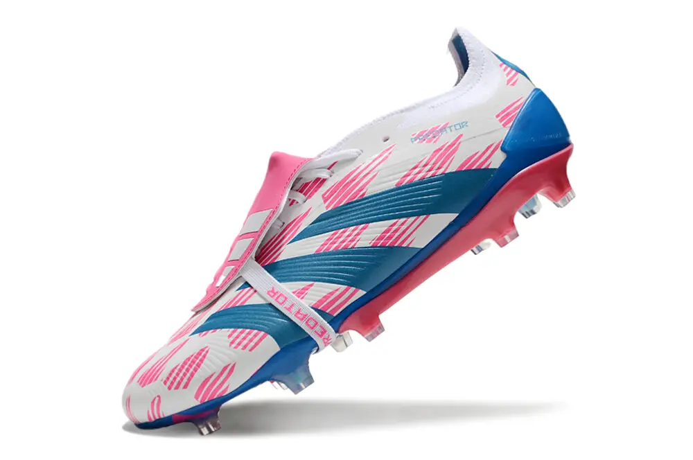Predator 24 Elite Fold-over Tongue Blanc/Bleu/Rose (FG) Bonplancrampons