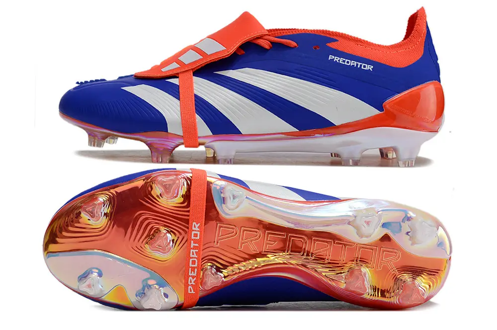 Predator 24 Elite Fold-over Tongue Bleu/Orange/Blanc (FG) Bonplancrampons