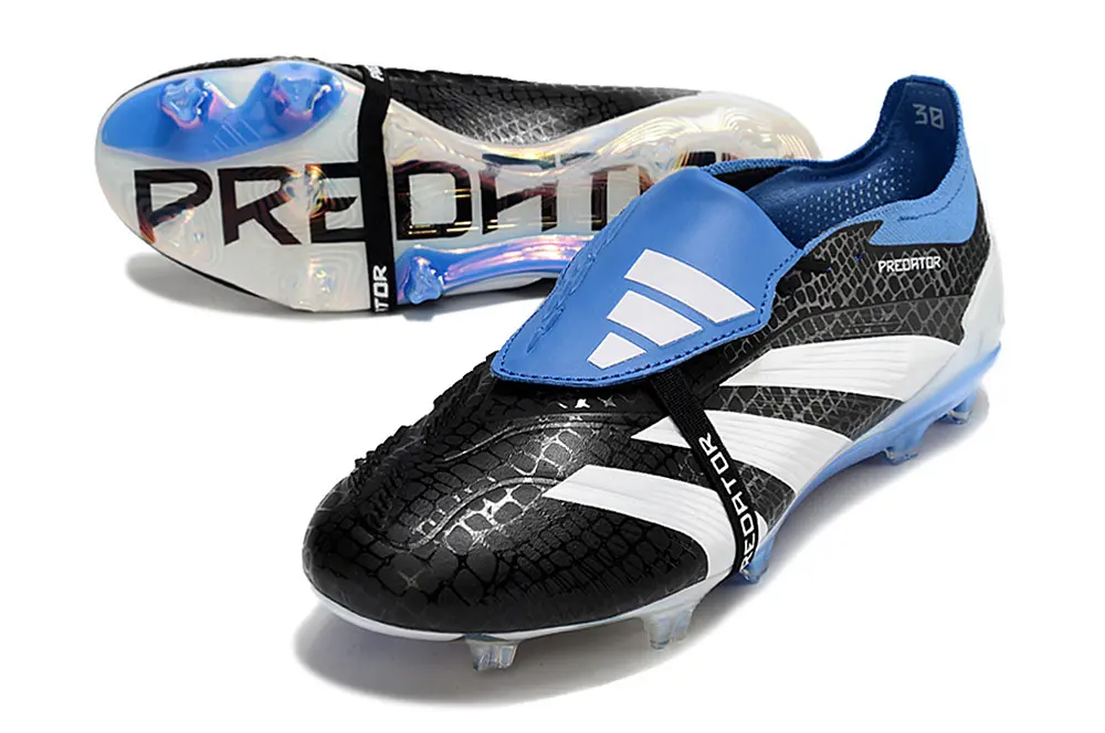Predator 24 Elite Fold-over Tongue Noir/Bleu (FG) Bonplancrampons