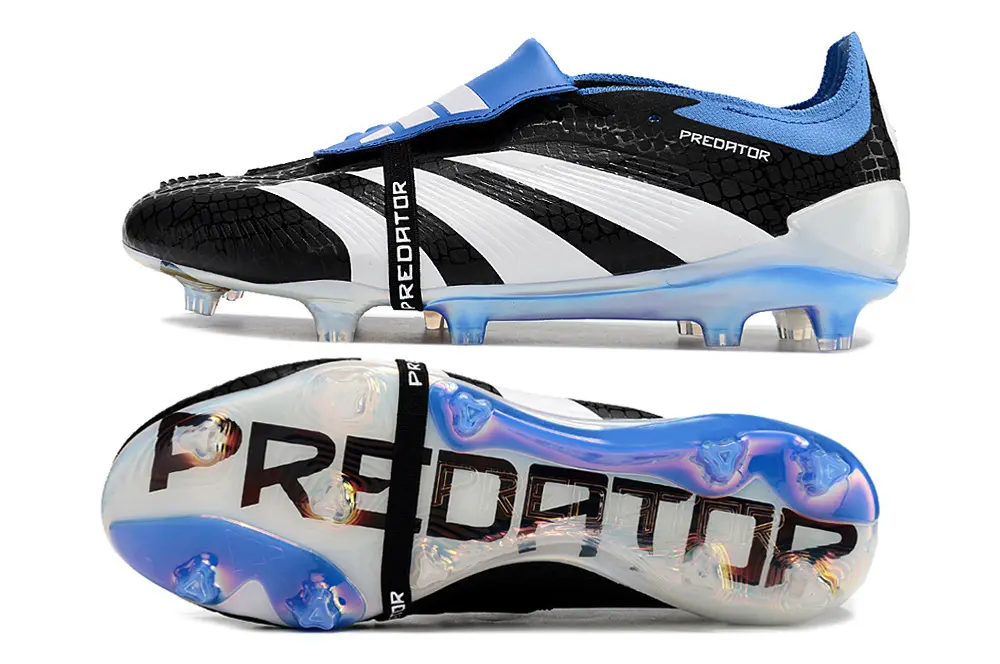Predator 24 Elite Fold-over Tongue Noir/Bleu (FG) Bonplancrampons