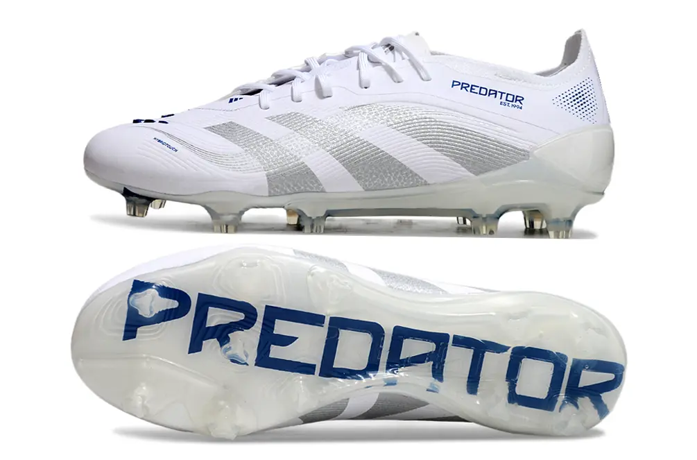 Predator 25 Elite Blanc/Argenté/Bleu (FG) Bonplancrampons